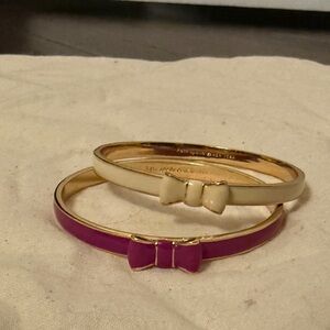 Kate Spade Gold and Pink Bow Bangle Set